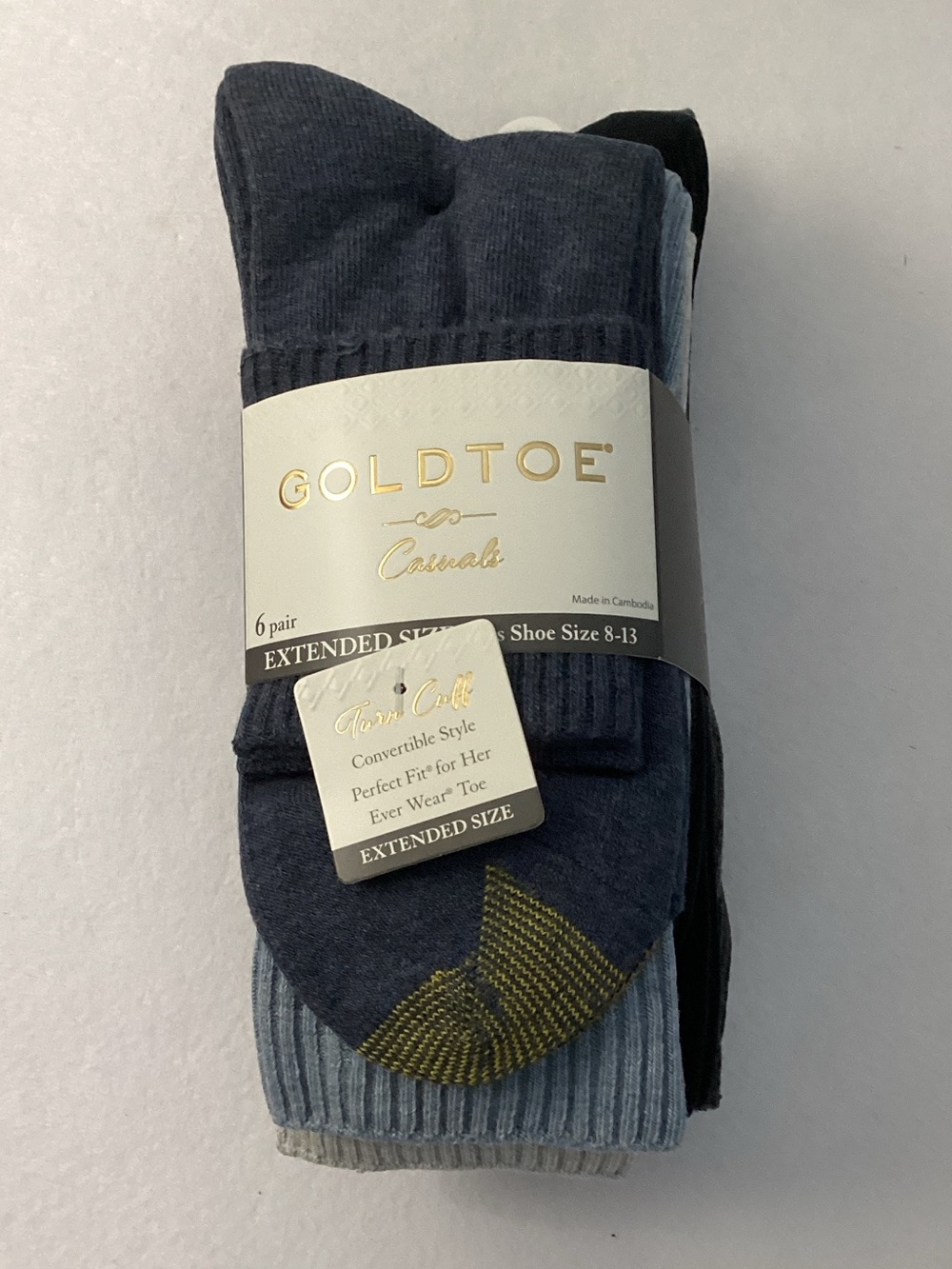 Gold Toe Casual Turn Cuff Socks - 6 Pairs
